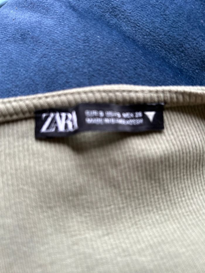 Zara top couleur kaki taille s - photo numéro 4