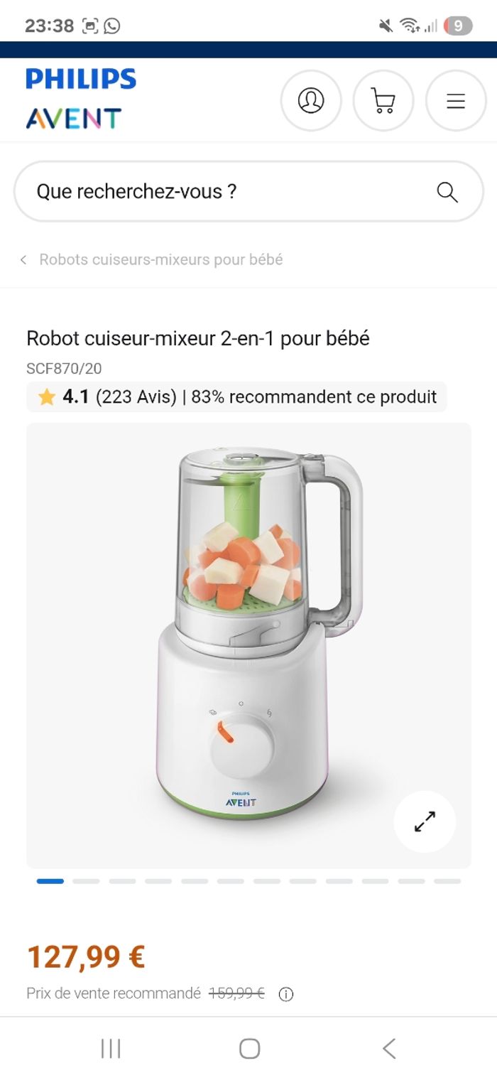 Robot cuiseur vapeur bb 2 en 1 - photo numéro 2