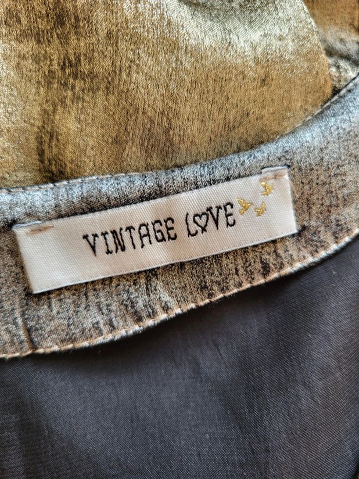 Robe fluide métallisée dorée - Vintage Love - Made in France - photo numéro 13