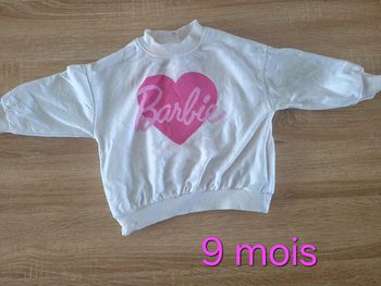 Pull sweat barbie 9 mois