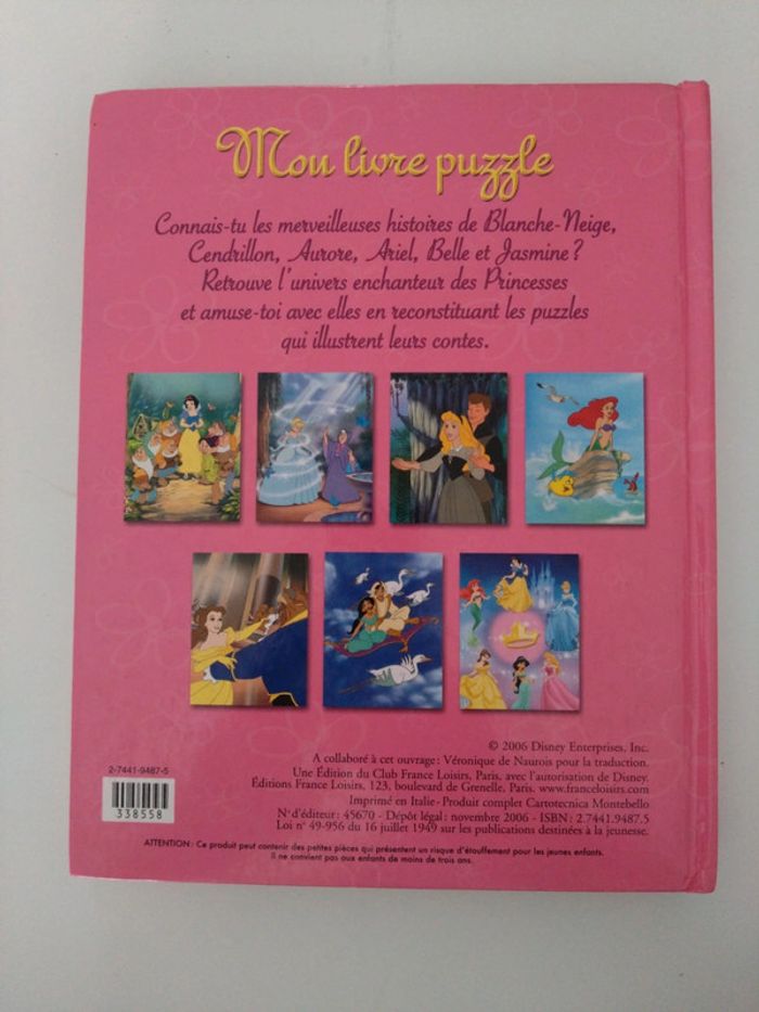 Mon livre puzzle Disney princesse - photo numéro 2