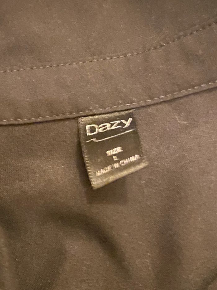chemise lisse noire à boutons shein taille L - photo numéro 6