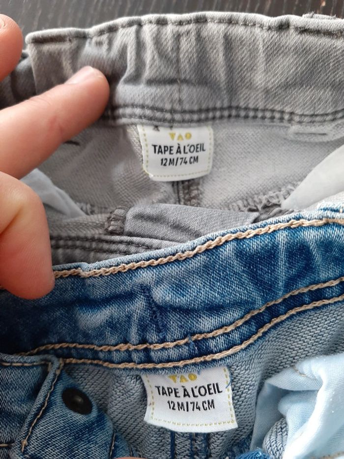 Lot jeans pantalon 12mois 1an - photo numéro 3
