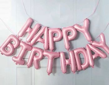 Ballon happy birthday rose neuf