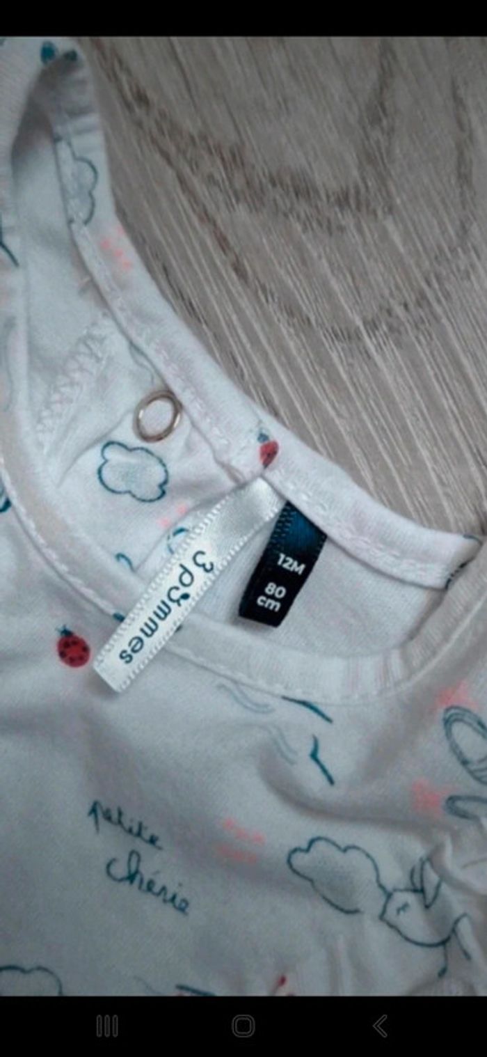 Robe manches courtes 3pommes 12 mois 80cm 👻 - photo numéro 4