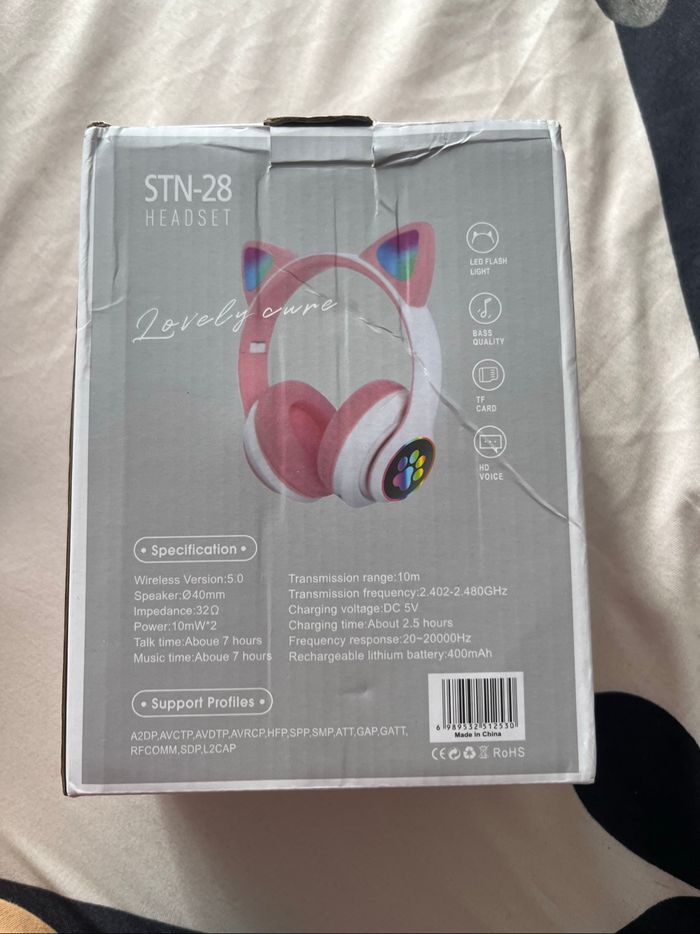 Casque sans fil pliable pour filles avec lumières - photo numéro 2