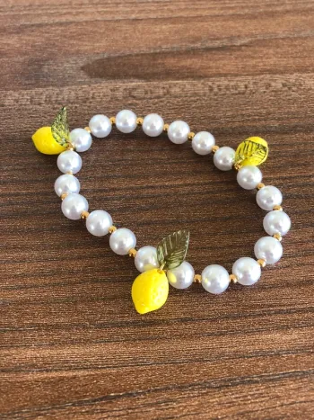 Bracelet élastique citron été tendance