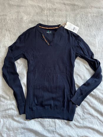 Pull col V , polo bleu marine Bonobo taille s