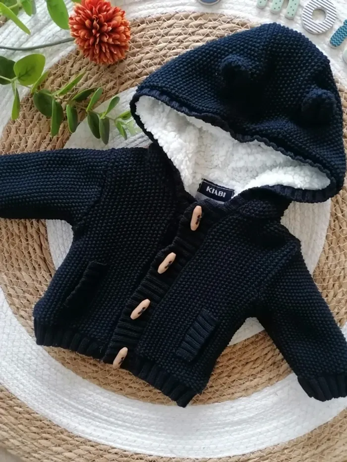 Gilet/veste bien chaude, bleu marine - Kiabi - 3 mois - photo numéro 2