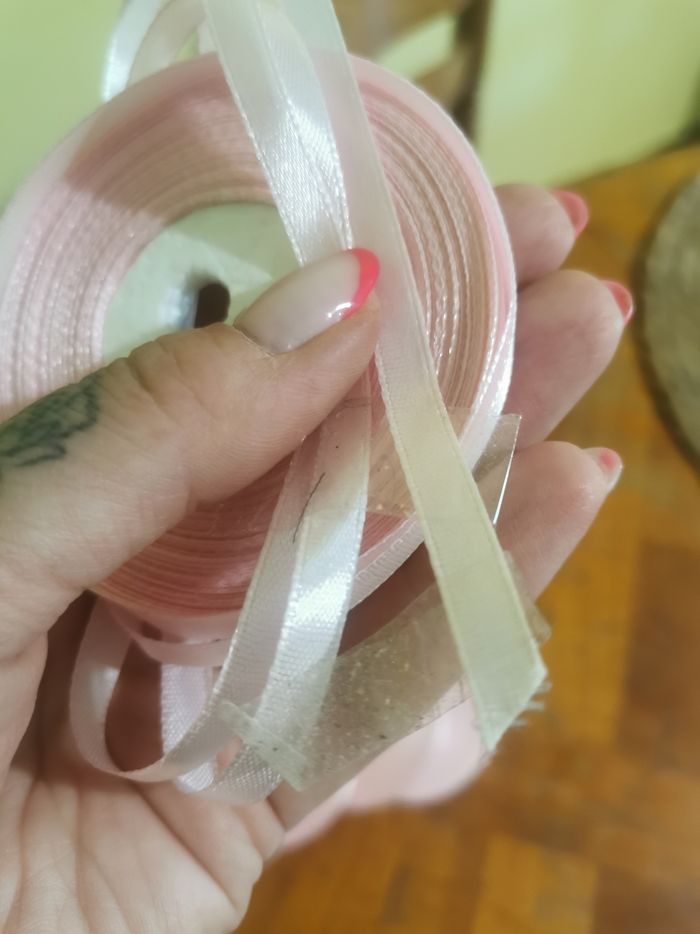 5 rouleaux de ruban rose neufs 6mm sur 25m - photo numéro 3