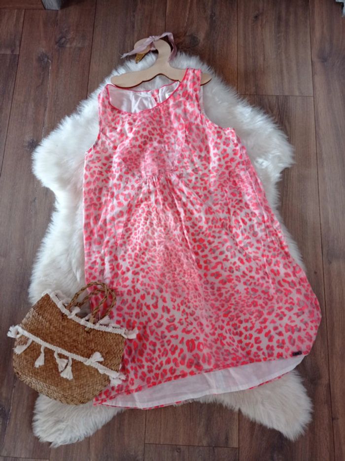 Ikks 💖 robe chic façon léopard rose 12 ans (DX)