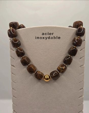 Collier en acétate et acier inoxydable 