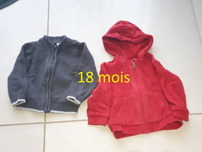 2 vestes a zip 18 mois