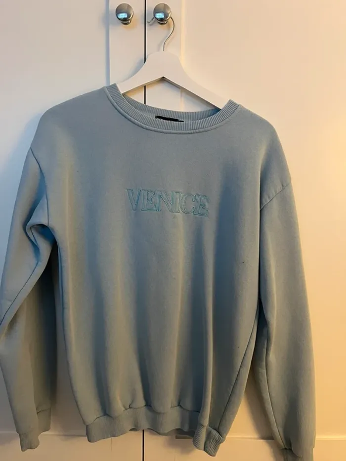 Blue crew neck hoodie