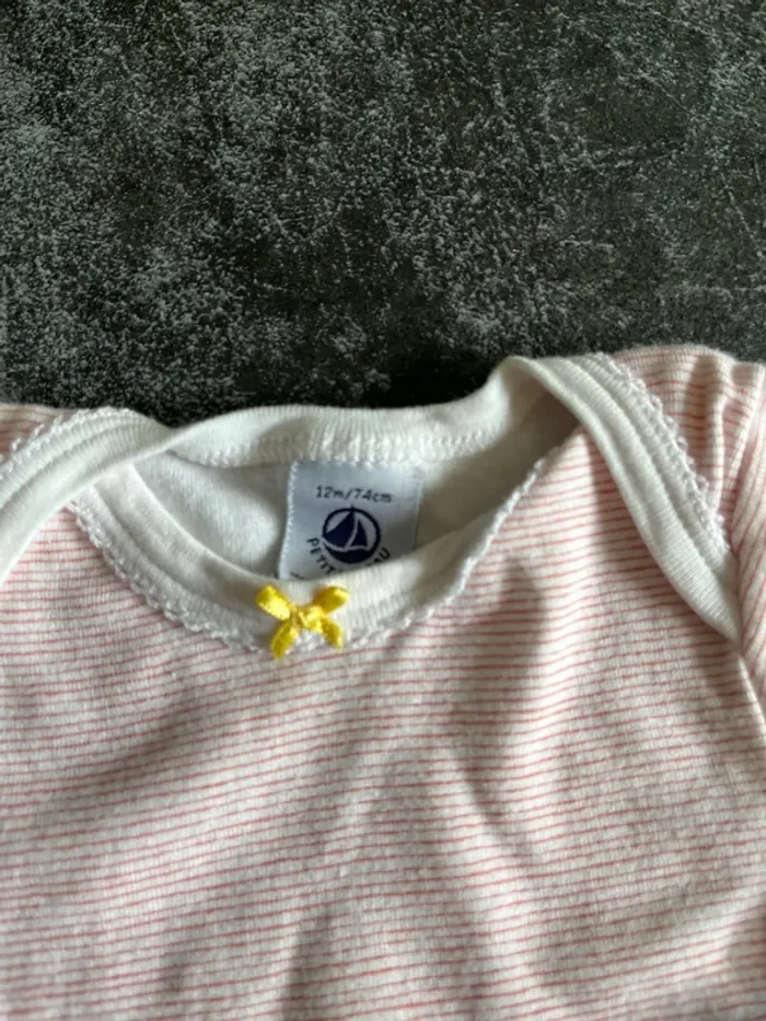 Body manches courtes 12 mois petit bateau neuf - photo numéro 2