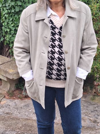 Veste choc vintage aspect suedine