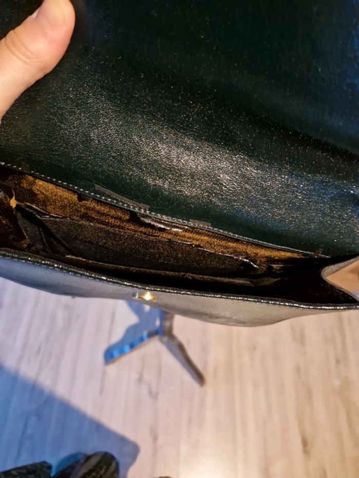 Petit sac vert bouteille vintage années 80 - photo numéro 7