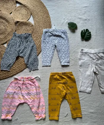 Lot de 5 pantalons bébé – Taille 3 mois – Kiabi, Primark, Vertbaudet