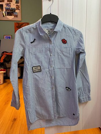 Chemise bleu et blanche lignée Garcia Jeans 12/13 ans