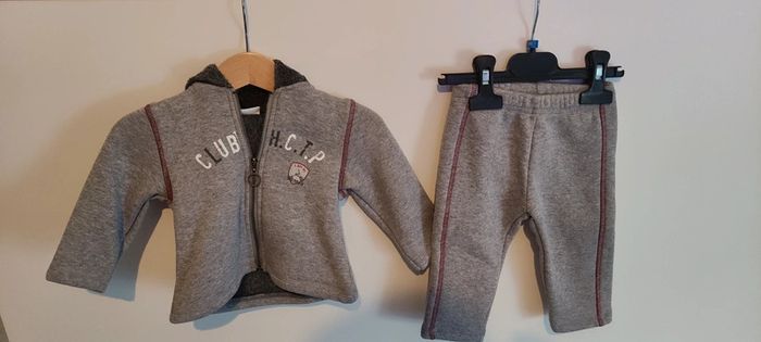 Ensemble jogging gris bébé mixte 3 pommes 6 mois