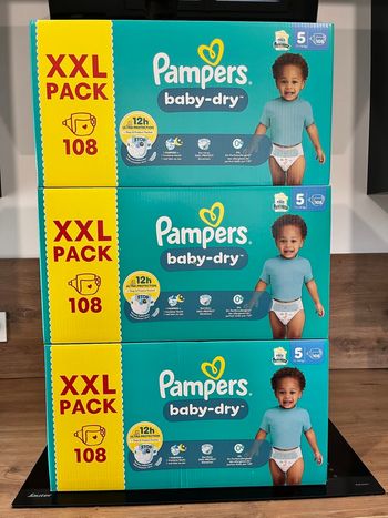🔹 3 Packs Pampers Baby-Dry Pants Taille 5 XXL Pack – 324 pants – Neufs scellés