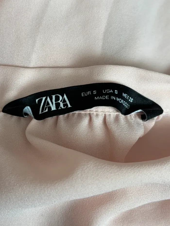 Blouse rose pâle à volants Zara – Taille S – style coquette romantique vintage chic - photo numéro 5