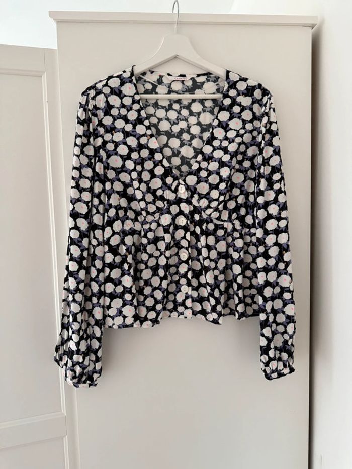 Superbe blouse neuve fleurie fluide en viscose Camaïeu 🌸 42 XL - photo numéro 8