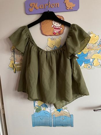 Top kaki à épaules découvertes, taille Xs, marque Terranova