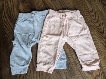 Lot de 2 pantalons U touts petits gris rose 6mois
