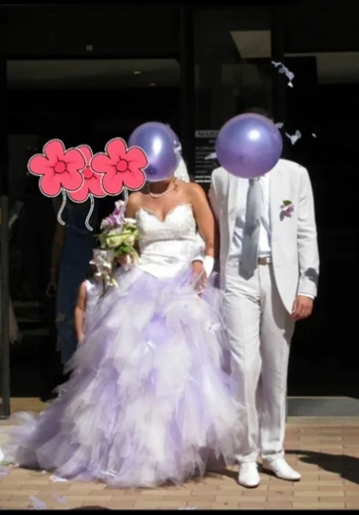 Robe de mariée en tulle et bustier papillon, pièce unique - photo numéro 5