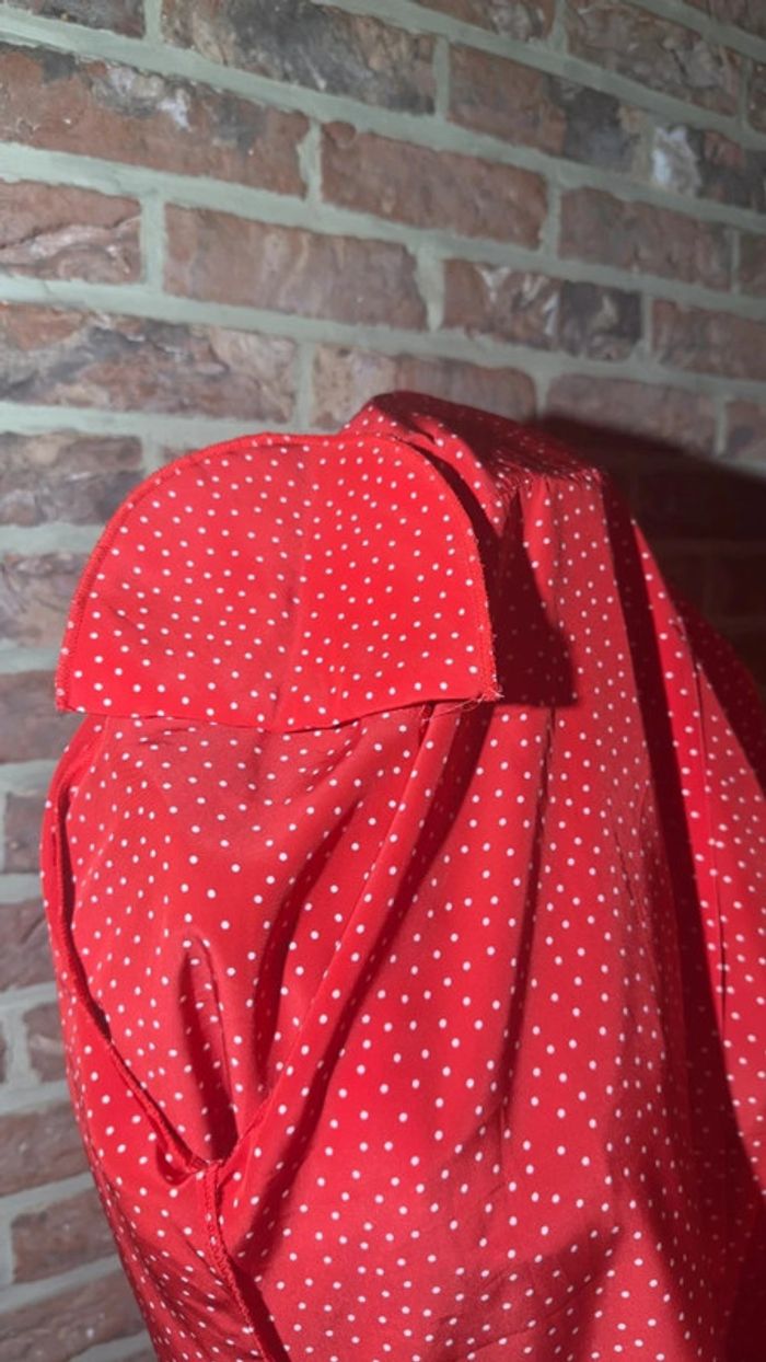 Chemisier rouge à poids blancs Rositta S/M - photo numéro 15