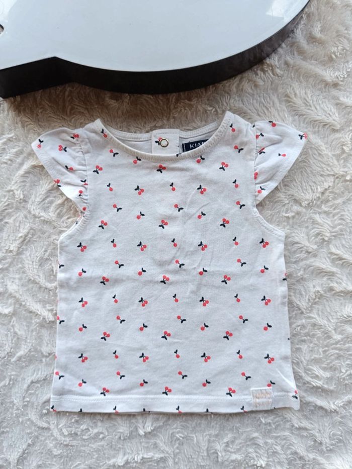 Tee shirt chemise manches courtes Fille 3 mois cerise Kiabi - photo numéro 2