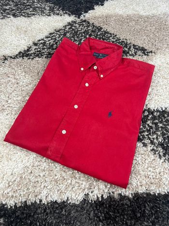 Chemisette Ralph Lauren rouge logo bleu marine taille L style old money