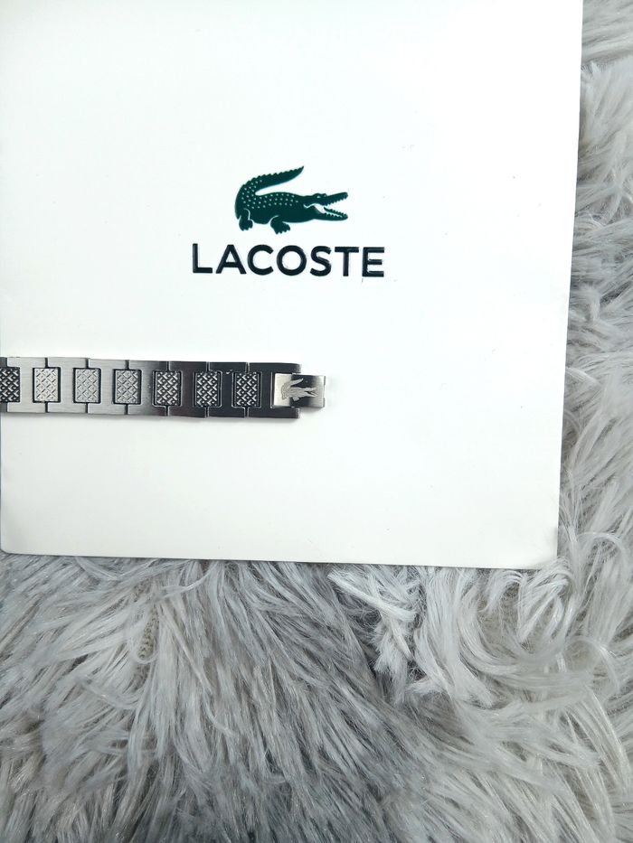Bracelet lacoste pour homme en argent - photo numéro 4