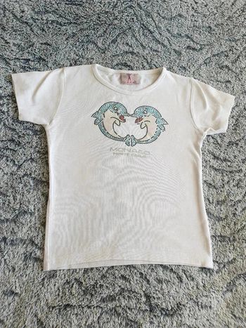 Tee shirt 8 ans dauphin Monaco Monte Carlo sequins