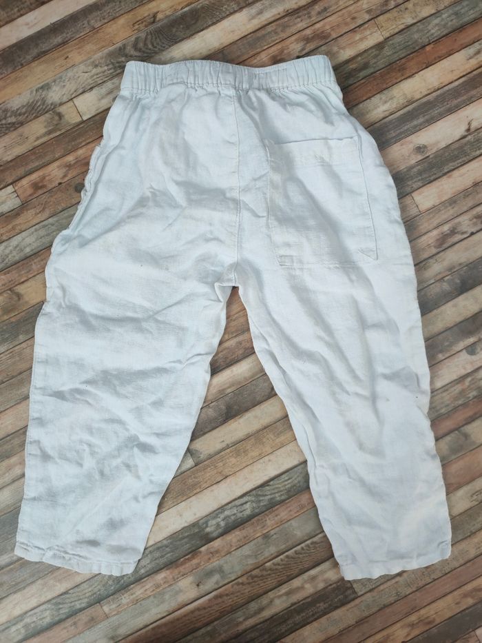 Ensemble cérémonie coton lin blanc garçon 3 ans Zara - photo numéro 6