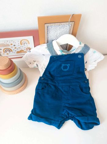 Ensemble salopette  short  chemise  obaibi