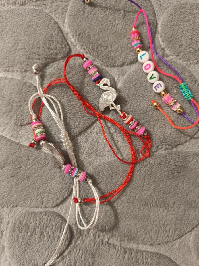 3 bracelets ficelles réglable - photo numéro 3