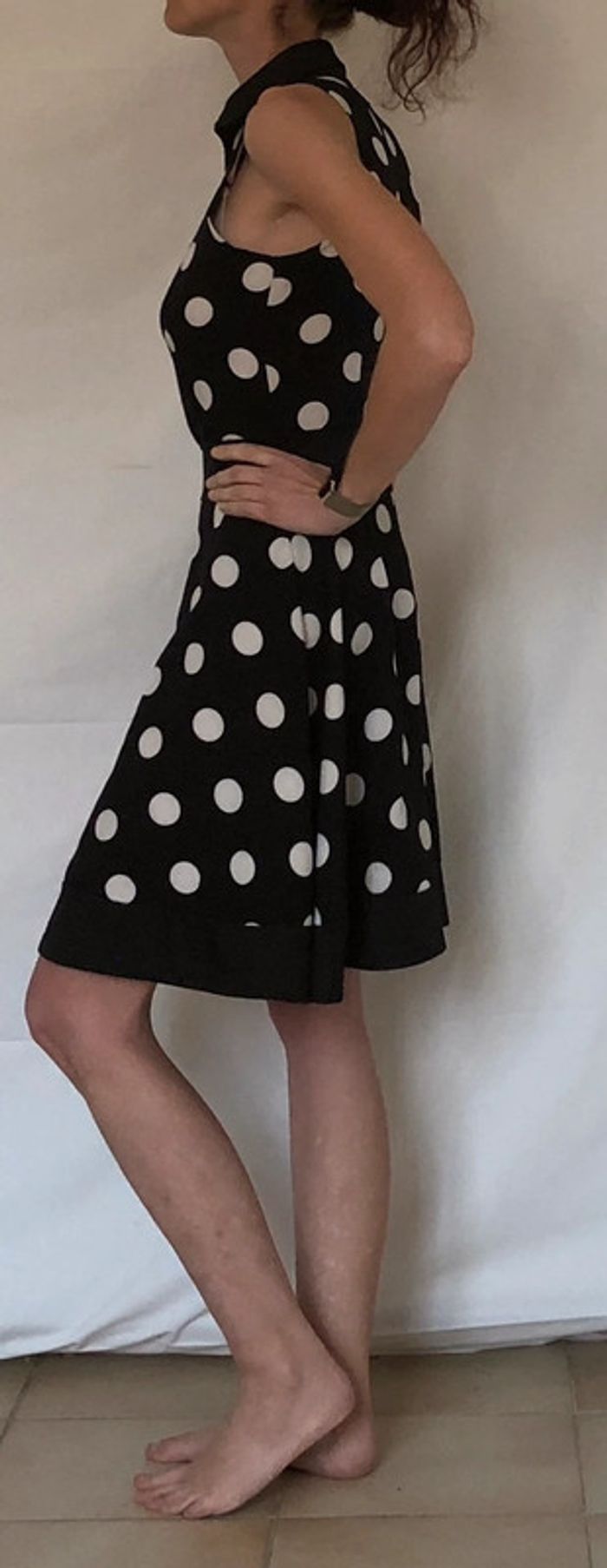 Robe sans manches noire à pois style vintage iHot taille 34 36 comme neuve - photo numéro 6