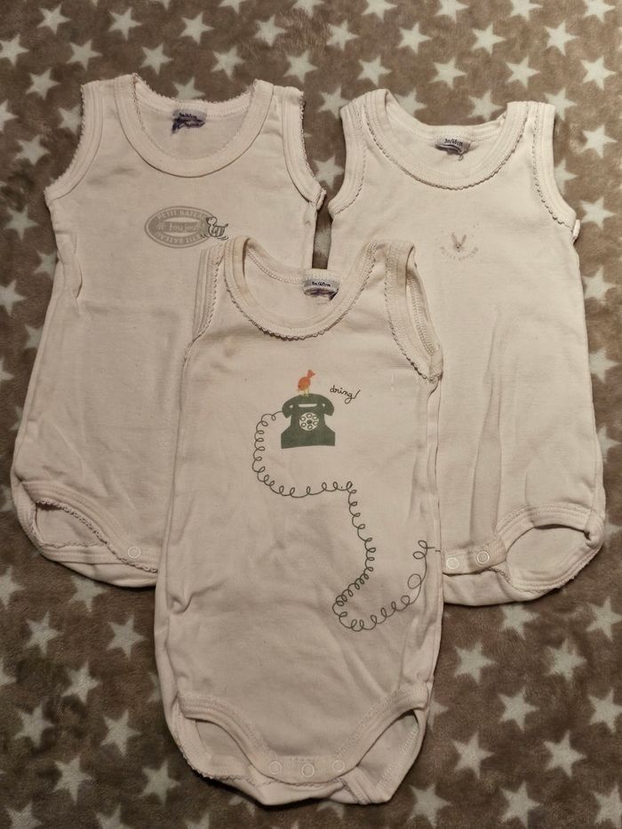 Lot de 3 bodies mixtes à bretelles 3 mois
