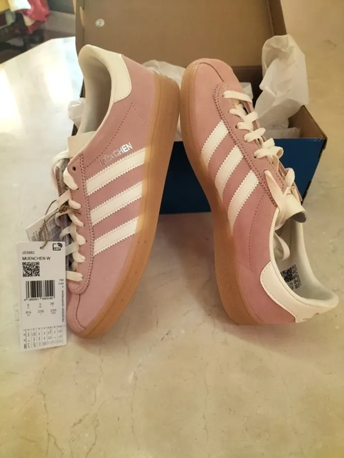 Baskets Adidas München vieux rose - photo numéro 8