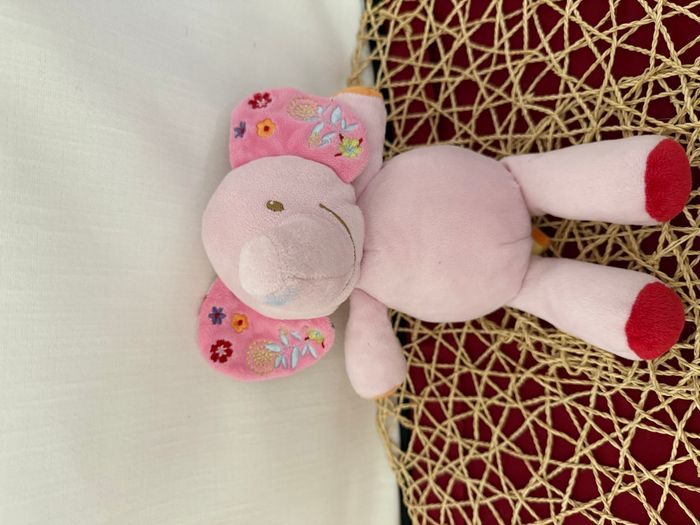 Peluche éléphant Bébé rêve rose Casino Bébé Rêve orange rouge - photo numéro 4