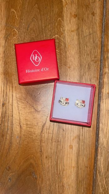 2 paires de Boucle d’oreille hello kitty acier inoxydable 