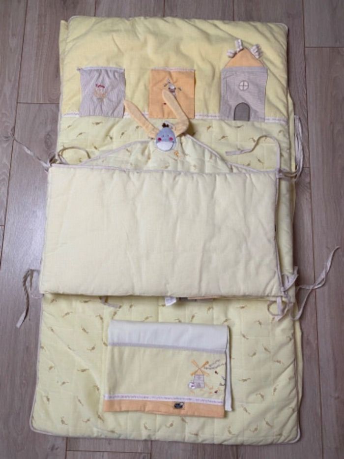 Ensemble tour de lit+couverture+drap bébé confort