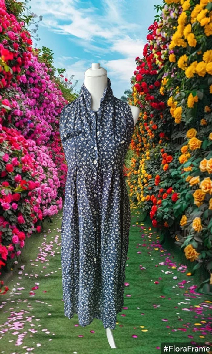 Robe longue chemise avec petites fleurs, Ma vie, taille M - photo numéro 4