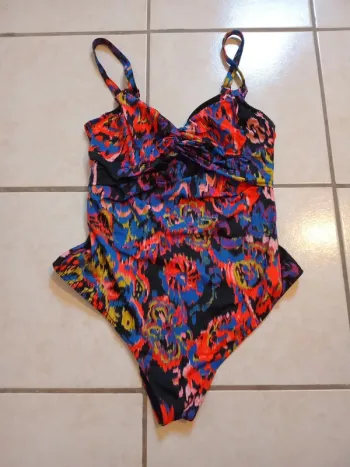 Maillot de bain 1 pièce maison lejaby taille 40 noir & multicolore