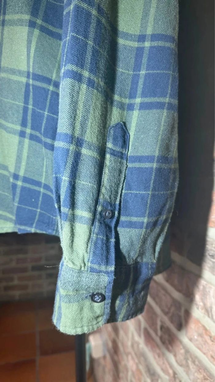 Chemise à carreaux bleu et verte H&M Regular Fit Taille L / 40 - photo numéro 6