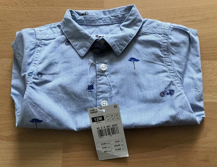 Chemise manches longues garçon 12 mois - photo numéro 3