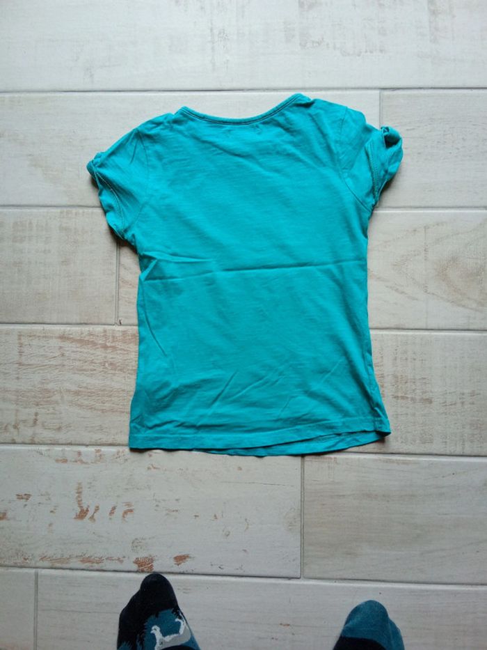 T-shirt turquoise motif colibri Okaïdi 8 ans - photo numéro 5