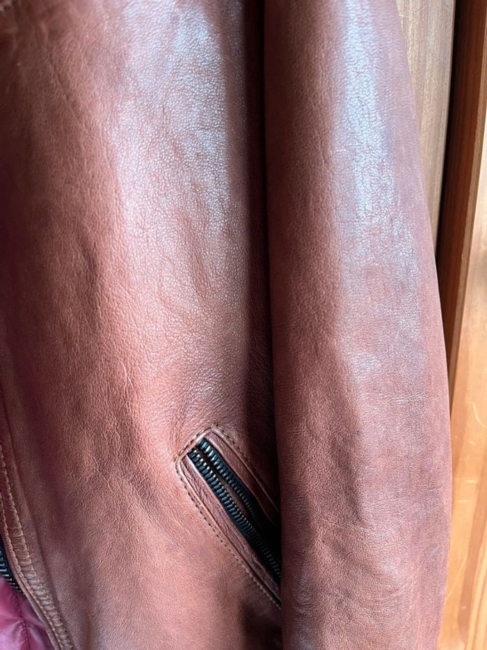 Très belle veste en cuir marron Dëlan - photo numéro 7